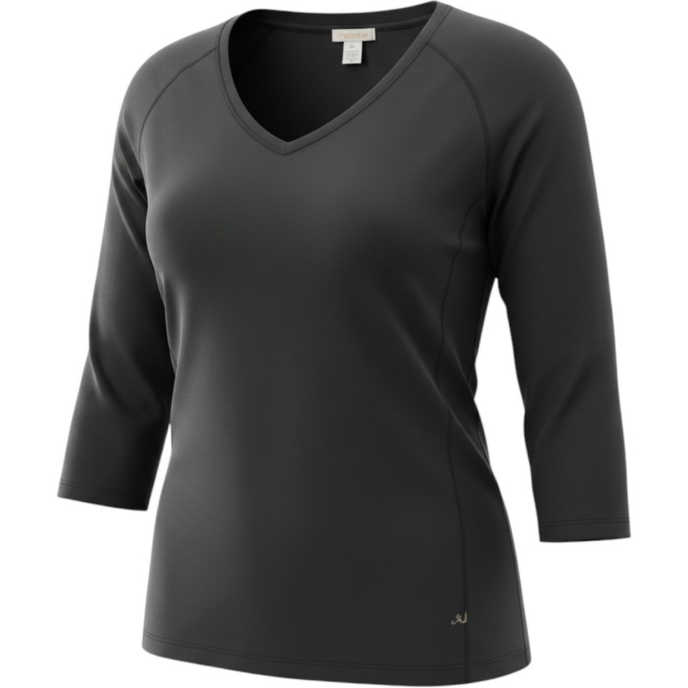 Sarah Spencer Woman Brown Pima Cotton V-Neck Long Sleeve Tee Shirt Plus Size 3X
